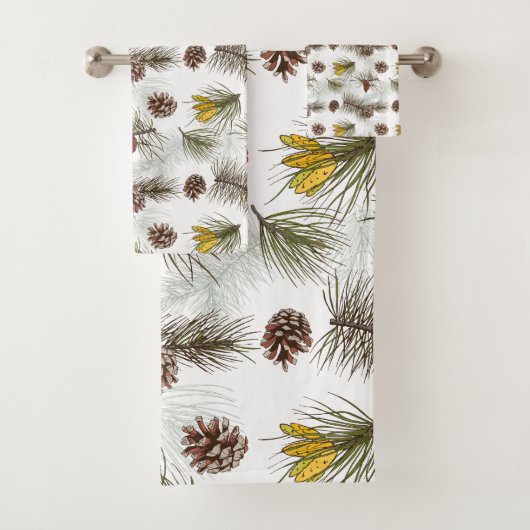 Autumn Pine Cones Bad Handdoek (Insitu)