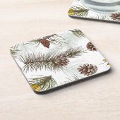 Autumn Pine Cones Bier Onderzetter (Linkerzijde)
