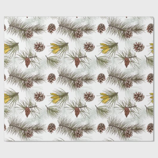 Autumn Pine Cones Cadeaupapier (Vlak)