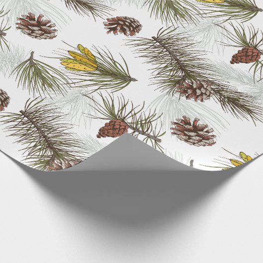 Autumn Pine Cones Cadeaupapier (Hoek)