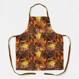 Autumn Pine Cones en Fall Leaves Schort