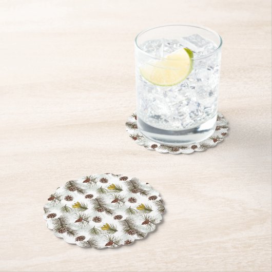 Autumn Pine Cones Kartonnen Onderzetters (Insitu)