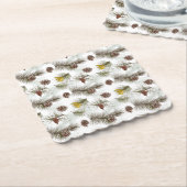 Autumn Pine Cones Kartonnen Onderzetters (Gebogen)