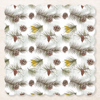 Autumn Pine Cones Kartonnen Onderzetters
