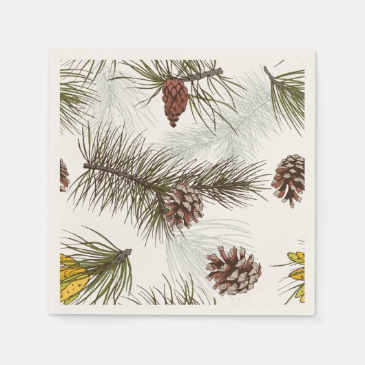 Autumn Pine Cones Servet (Voorkant)
