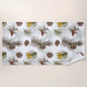 Autumn Pine Cones Strandlaken (Voorkant)