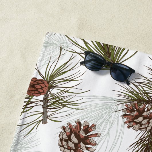 Autumn Pine Cones Strandlaken (In situ)