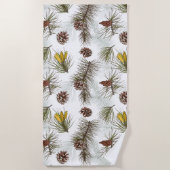 Autumn Pine Cones Strandlaken (Voorkant)