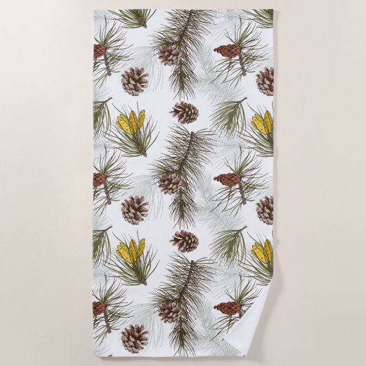 Autumn Pine Cones Strandlaken (Voorkant)