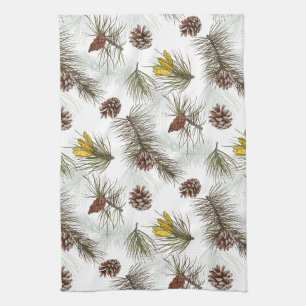 Autumn Pine Cones Theedoek