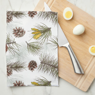Autumn Pine Cones Theedoek