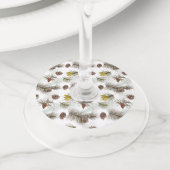 Autumn Pine Cones Wijnglaslabel (Dichtbij)