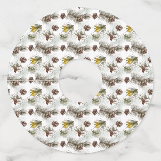 Autumn Pine Cones Wijnglaslabel (Achterkant)