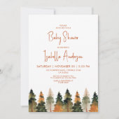 Autumn Pine Trees Baby shower Kaart (Voorkant)