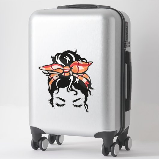 Autumn Plaid Bandana Messy Bun Sticker (Koffer)