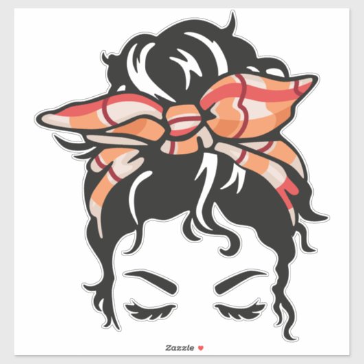 Autumn Plaid Bandana Messy Bun Sticker (Vel)