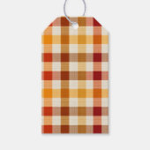 Autumn Plaid Business Label – Sinaasappel, bruin e Cadeaulabel (Voorkant)
