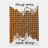 Autumn plaid en bergen theedoek (Verticaal)