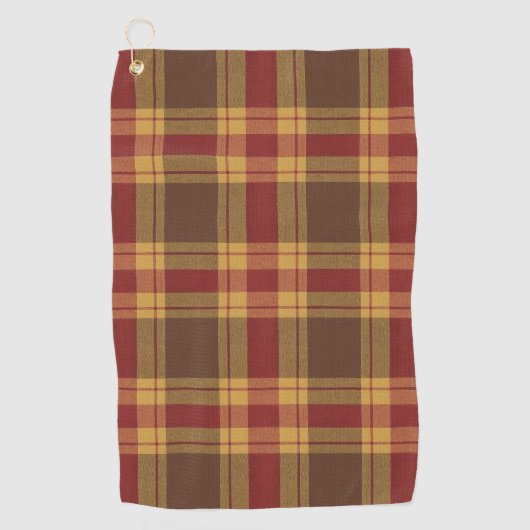 Autumn Plaid Faux Fabric Golf Towel  Golfhanddoek (Voorkant)