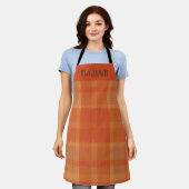 Autumn Plaid Gepersonaliseerd all-over print Schor Schort (Gedragen)