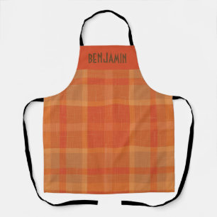Autumn Plaid Gepersonaliseerd all-over print Schor Schort