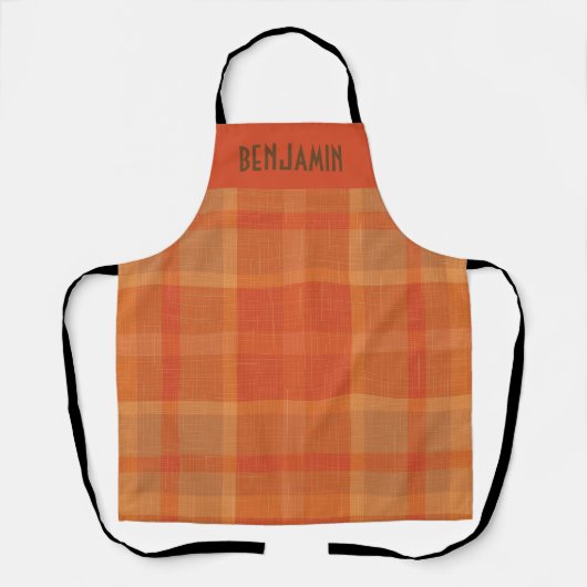 Autumn Plaid Gepersonaliseerd all-over print Schor Schort (Voorkant)