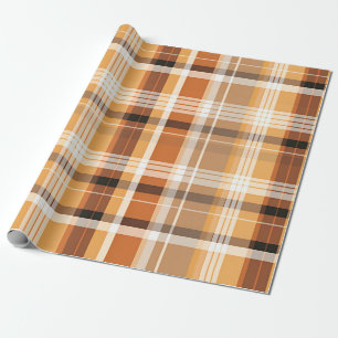 Autumn Plaid Gezellige Herfst Patroon Ontwerp Cadeaupapier