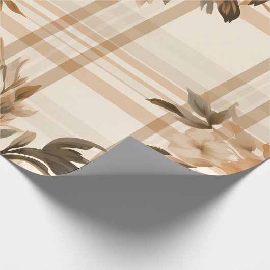 Autumn Plaid Gezellige Herfst Patroon Ontwerp Cadeaupapier (Hoek)