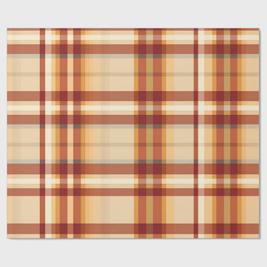 Autumn Plaid Gezellige Herfst Patroon Ontwerp Cadeaupapier (Vlak)