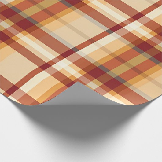 Autumn Plaid Gezellige Herfst Patroon Ontwerp Cadeaupapier (Hoek)