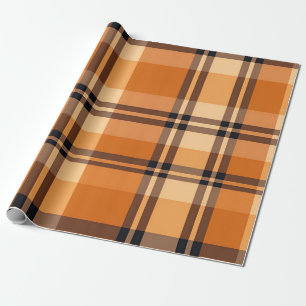 Autumn Plaid Gezellige Herfst Patroon Ontwerp Cadeaupapier