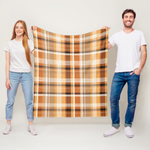 Autumn Plaid Gezellige Herfst Patroon Ontwerp Fleece Deken