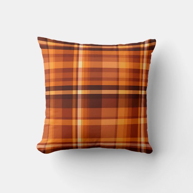 Autumn Plaid Gezellige Herfst Patroon Ontwerp Kussen (Voorkant)