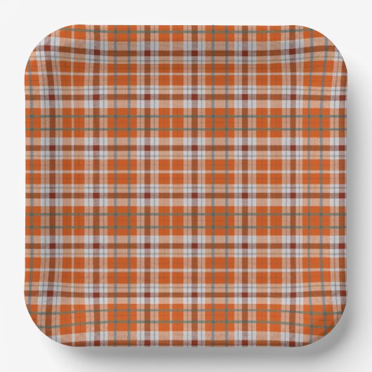 Autumn plaid papieren bordje (Voorkant)
