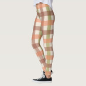 Autumn Plaid Pattern in Orange Green and Brown Leggings (Links)