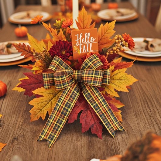 Autumn plaid satijnen lint