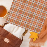 Autumn plaid sjaal<br><div class="desc">Herfstplaid in oranje tan en grijs</div>