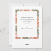 Autumn Plaid Thanksgiving Foto Feestdagenkaart (Achterkant)