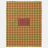 Autumn Plaid Throw Blanket Cozy Custom Name Accent Fleece Deken (Voorkant)