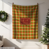 Autumn Plaid Throw Blanket Cozy Custom Name Accent Fleece Deken
