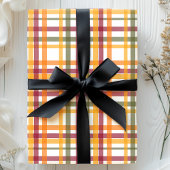 Autumn Plaid Waterverf Stripes Herfst Patroon Cadeaupapier