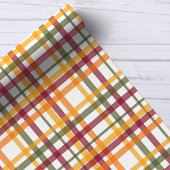 Autumn Plaid Waterverf Stripes Herfst Patroon Cadeaupapier
