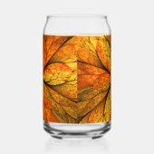 Autumn Plant, Modern Abstract Fractal Art Leaf Blikvorm Glas (Links)