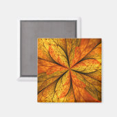 Autumn Plant, Modern Abstract Fractal Art Leaf Magneet (Voorkant / Achterkant)