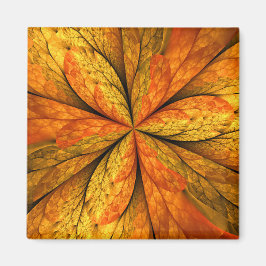 Autumn Plant, Modern Abstract Fractal Art Leaf Magneet