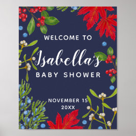 Autumn Planten Botanical Holiday Welcome Sign. Poster