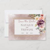 Autumn Plum Floral Bouquet sparen de Kaart van de  (Voorkant)