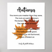 Autumn Poem van Emily Elizabeth Dickinson Poster (Voorkant)