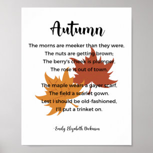 Autumn Poem van Emily Elizabeth Dickinson Poster