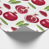 Autumn Pomegranates fruitige waterverf Cadeaupapier (Hoek)